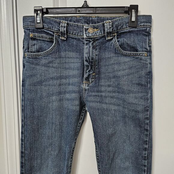 Wrangler Jeans Boys 16 Blue Denim Straight Leg Adjustable Waist Western VGUC - Picture 4 of 9